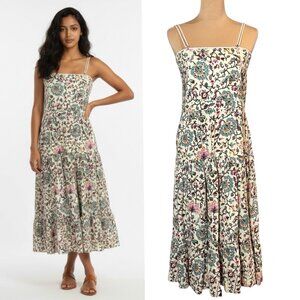 Raga Boho Floral Tiered Midi Dress Sz S Cottage Sundress Flowy Feminine